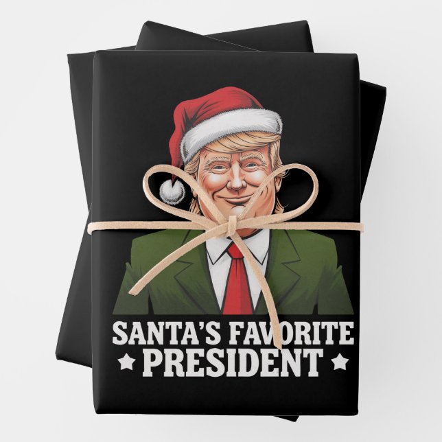 Weihnachten als Favorit des Präsidenten Funny Trum Geschenkpapier Set (Beispiel)