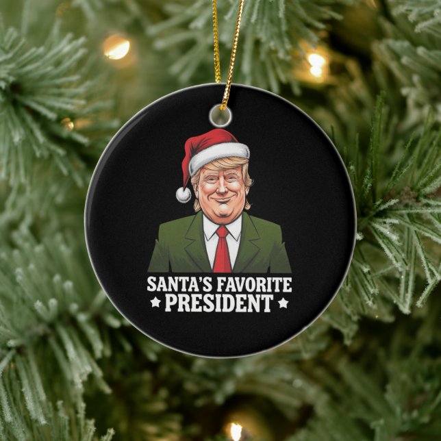 Weihnachten als Favorit des Präsidenten Funny Trum Keramik Ornament (Baum)