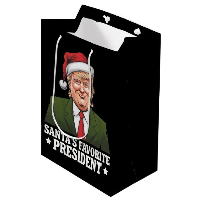 Weihnachten als Favorit des Präsidenten Funny Trum Mittlere Geschenktüte (Vorderseite Schrägansicht)
