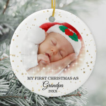Weihnachten als Großvater Foto Keramik Ornament