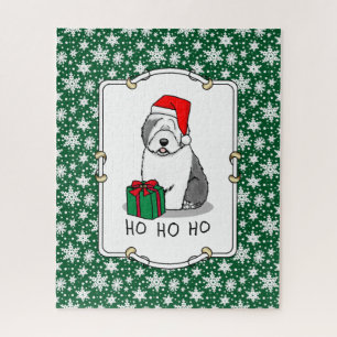 Weihnachten - Alte englische Schafhunde (Grau 1) N Puzzle