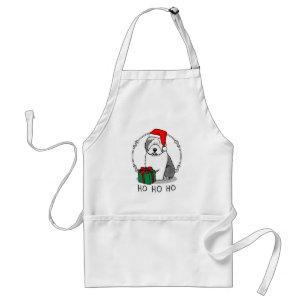 Weihnachten - Alte englische Schafhunde (Grau 1) N Schürze