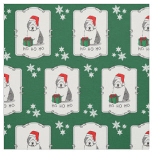Weihnachten - Alte englische Schafhunde (Grau 1) N Stoff