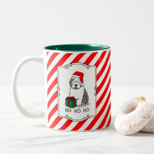 Weihnachten - Alte englische Schafhunde (Grau 1) N Zweifarbige Tasse