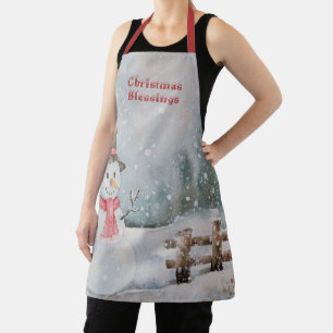 Weihnachten Alte Mode Snowman Schürze
