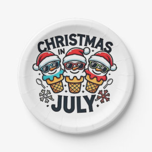 Weihnachten am 4. Juli Eiscreme USA Pappteller