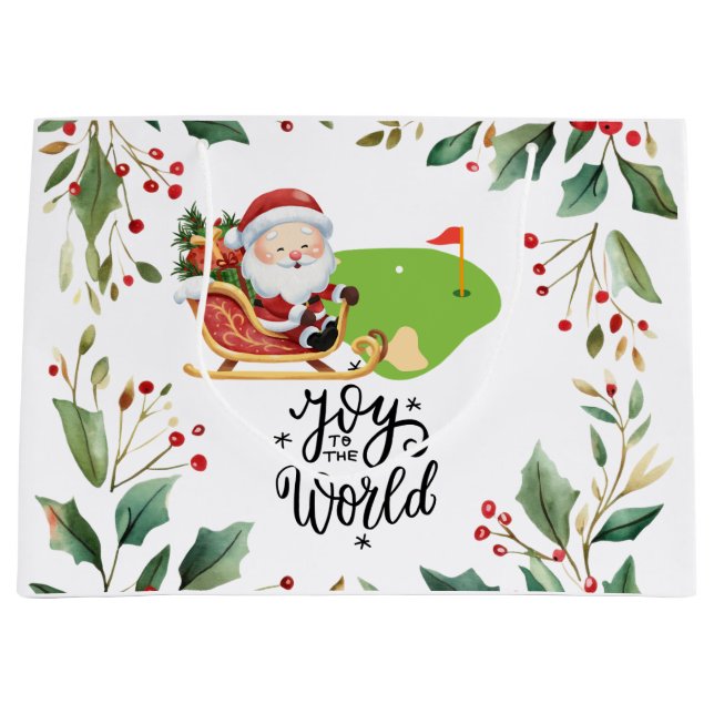 Weihnachten am Golf mit dem Weihnachtsmann Große Geschenktüte (Vorderseite)
