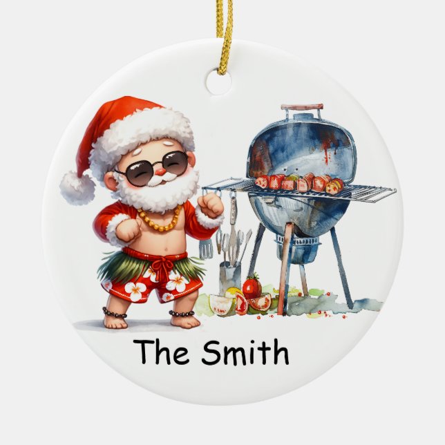 Weihnachten am Meer Keramik Ornament (Vorne)