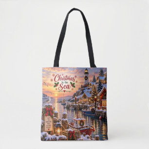 Weihnachten am Meer Strand-Tasche