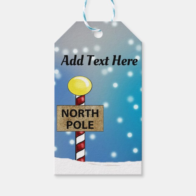 Weihnachten am Nordpol Geschenkanhänger (Vorderseite)