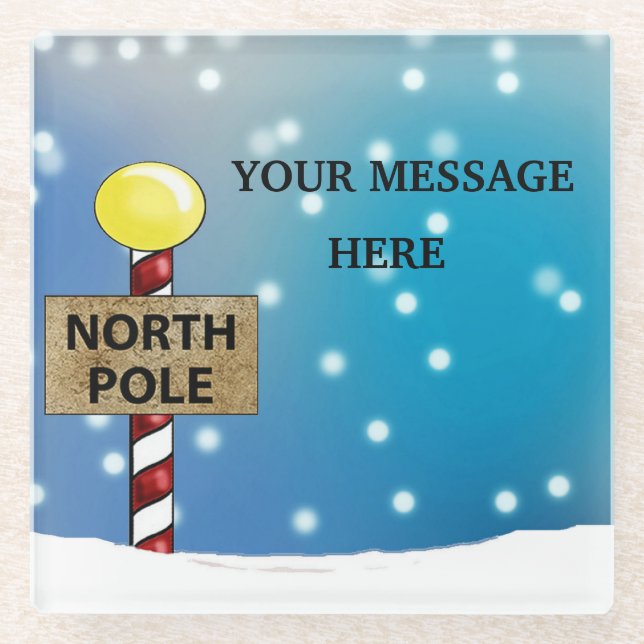 Weihnachten am Nordpol Glasuntersetzer (Vorderseite)