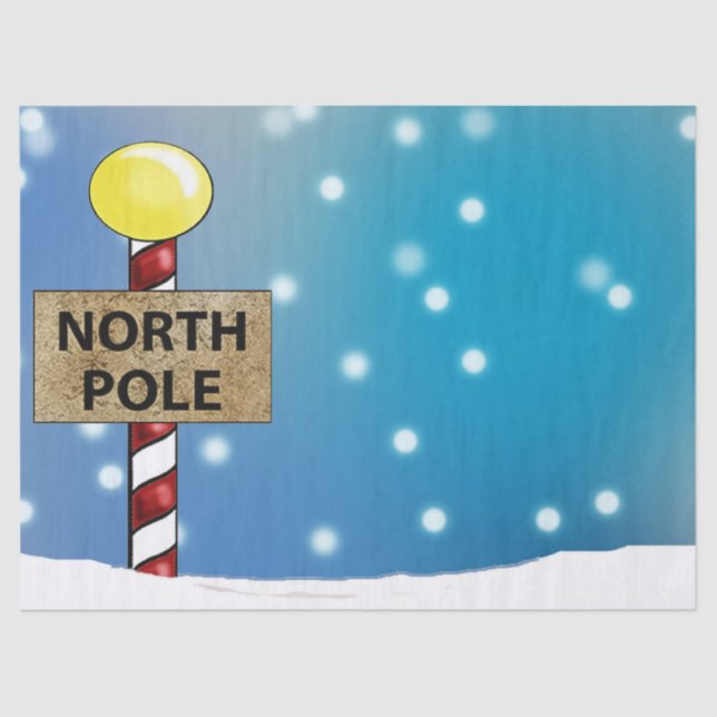 Weihnachten am Nordpol Seidenpapier (Vorderseite)