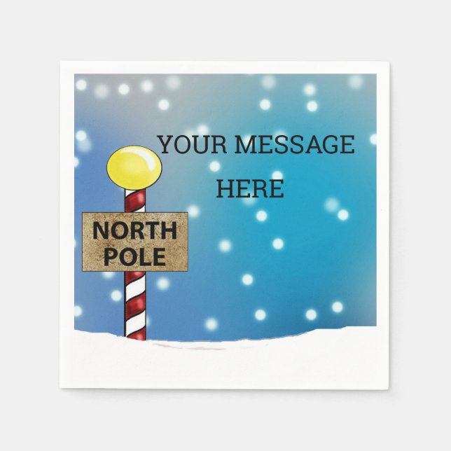 Weihnachten am Nordpol Serviette (Vorderseite)