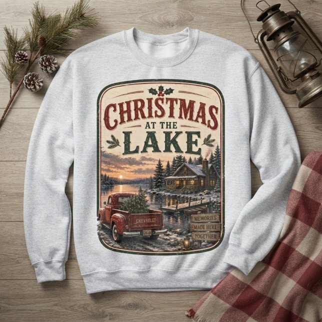 Weihnachten am See Vintage Sweatshirt (Von Creator hochgeladen)