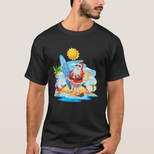 Weihnachten am sonnigen Strand im Juli Weihnachten T-Shirt (Vorderseite)