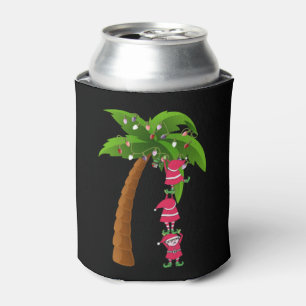 WEIHNACHTEN AM STRAND drucken SANTAS ELVES PALM Dosenkühler