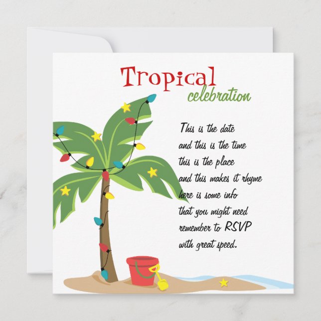 Weihnachten am Strand Einladung (Vorderseite)