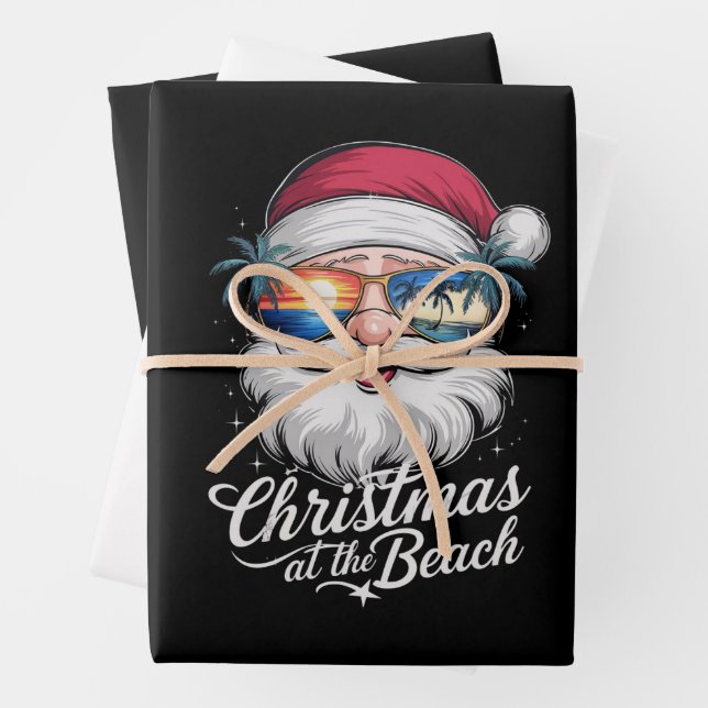Weihnachten am Strand Hawaiian Sommerurlaub Geschenkpapier Set (Beispiel)