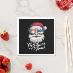 Weihnachten am Strand Hawaiianischer Sommerurlaub Serviette