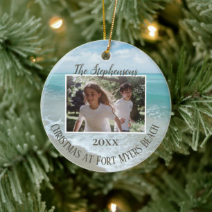 Weihnachten am Strand Ornamente Familienfoto