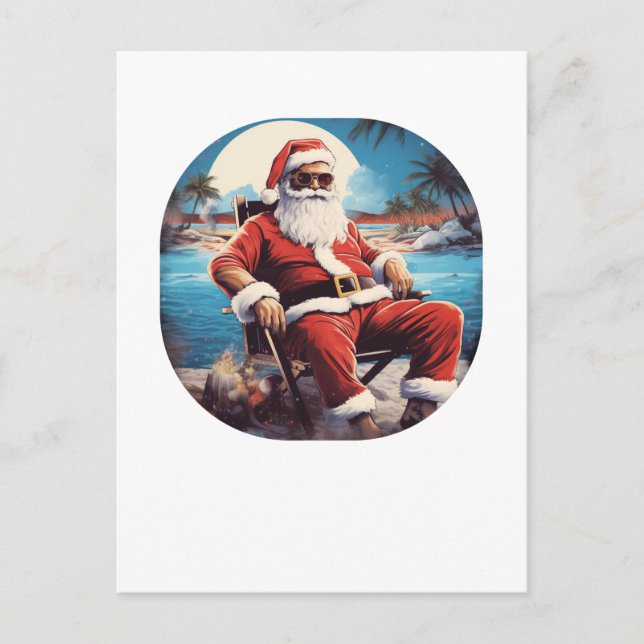 Weihnachten am Strand Sommerferien Weihnachten Postkarte (Vorderseite)