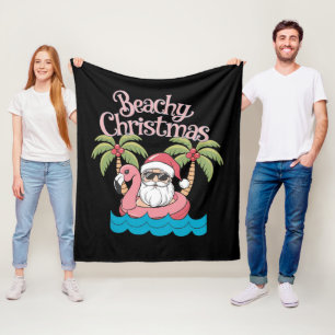 Weihnachten am Strand Tropischer Urlaub Santa Stra Fleecedecke
