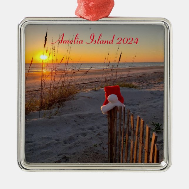 Weihnachten am Strand von Amelia Insel Ornament (Vorne)