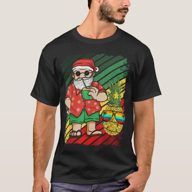 Weihnachten am Strand Weihnachten im August mit T-Shirt (Vorderseite)