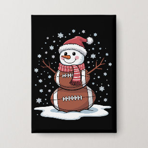 Weihnachten American Football Schneemann Xmas Spor Button