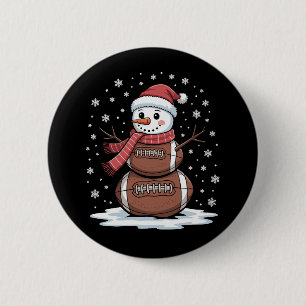 Weihnachten American Football Schneemann Xmas Spor Button