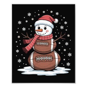 Weihnachten American Football Schneemann Xmas Spor Fotodruck