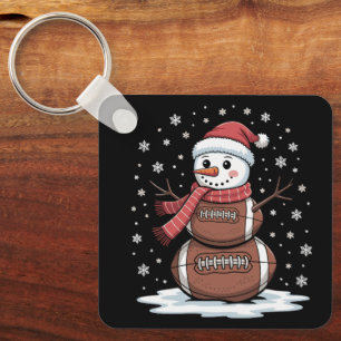 Weihnachten American Football Schneemann Xmas Spor Schlüsselanhänger