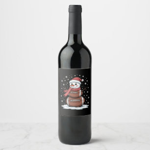 Weihnachten American Football Schneemann Xmas Spor Weinetikett