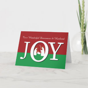 Weihnachten an Deaconess und Ehemann JOY Red Green Karte