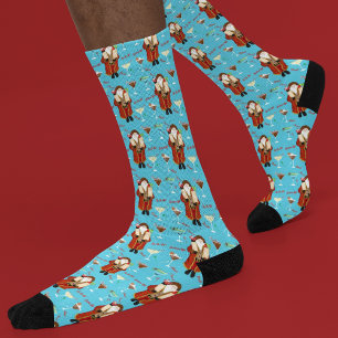 Weihnachten, an dem Santa die alkoholischen Geträn Socken