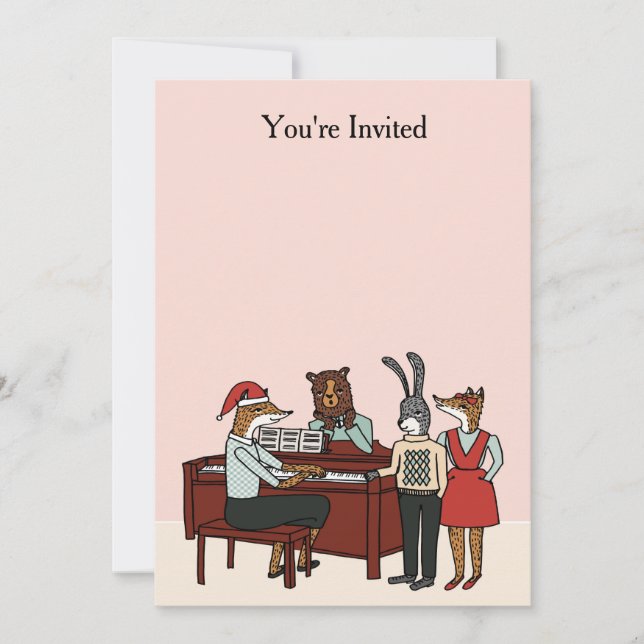 Weihnachten an der Klavier-Einladung Einladung (Vorderseite)
