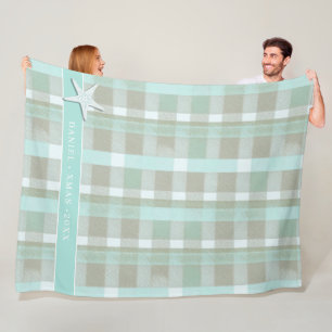 Weihnachten an der Küste Kariertes Muster#2 ID1009 Fleecedecke