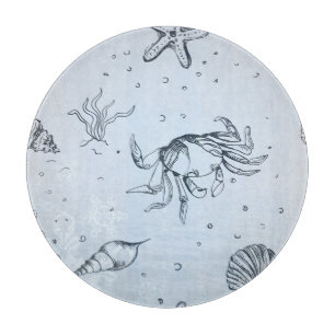 Weihnachten an der Küste Lebewesen Blau Schneidebrett
