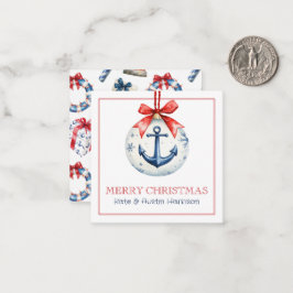 Weihnachten an der Küste Nautical Anchor Ornament Mitteilungskarte