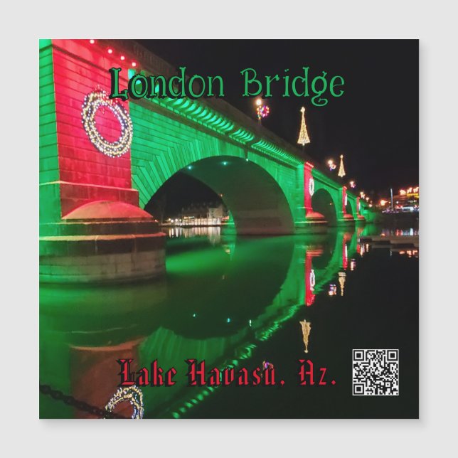 Weihnachten an der London Bridge, Lake Havasu, Az. Magnetkarte (Vorderseite)