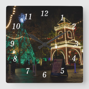 Weihnachten an der Silver Dollar City Wall Clock Quadratische Wanduhr
