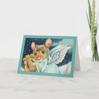 Weihnachten Angel Maus spielen Lyon Wasserfarbe Ku Karte