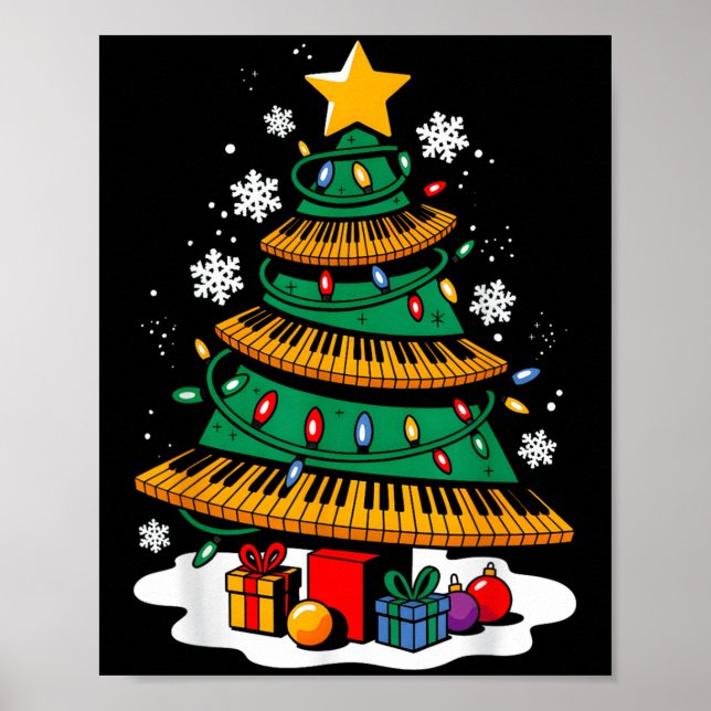 Weihnachten Ano Player Xmas Tree Funny Music Lover Poster (Vorne)