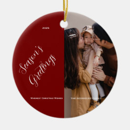 Weihnachten - Anpassbare Foto- und Textform Keramik Ornament