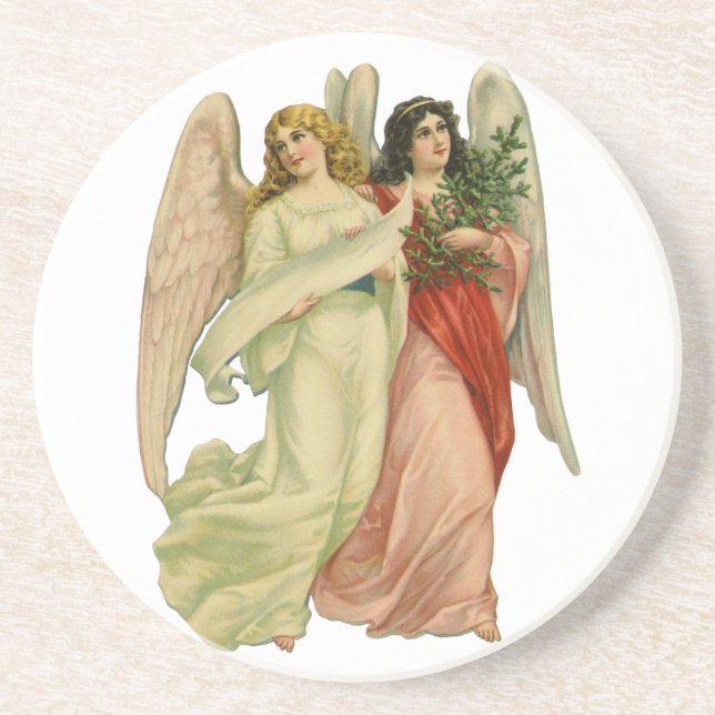 Weihnachten, antiker Viktorianischer Engel Die sch Untersetzer (Vorne)