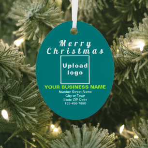 Weihnachten Aquamarines grünes Oval Metal Ornament Aus Metall