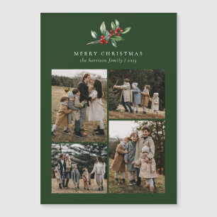 Weihnachten Aquarellblume 4 Foto Magnetkarte