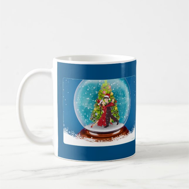 Weihnachten Argentinische Tango-Tänzer in Snow Glo Kaffeetasse (Links)