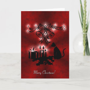 Weihnachten Artdeco mit schwarzer Katze