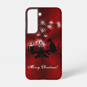 Weihnachten Artdeco mit schwarzer Katze Samsung Galaxy Hülle